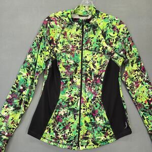 Exertek Green Sporty Jacket Stretch Lightweight Long Sleeves Full Zip Women's M